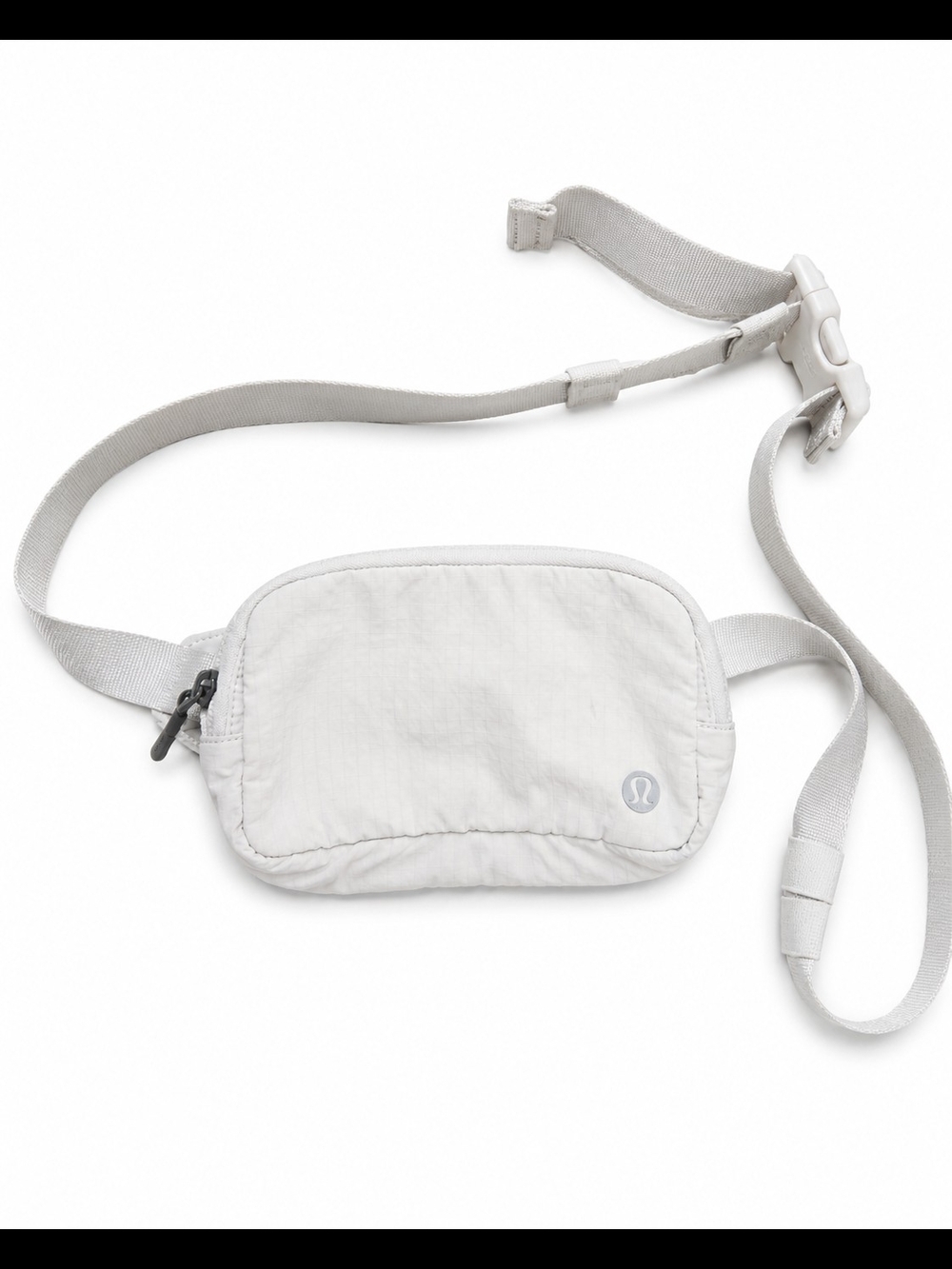 lululemon athletica light gray/white mini belt bag